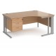 Maestro Cantilever Ergonomic Corner Desk with Fixed Pedestal